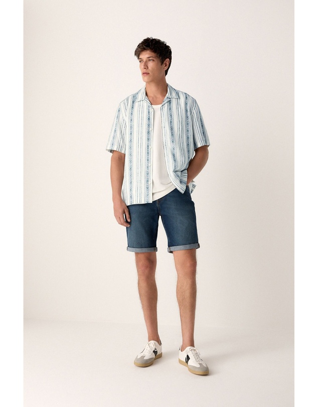 NEXT - Short Sleeve Textured Stripe Shirt