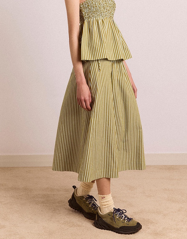 Damson Madder - Caspia Volume Midi Skirt