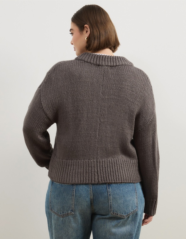 Atmos&Here Curvy - Zip Through Cardigan