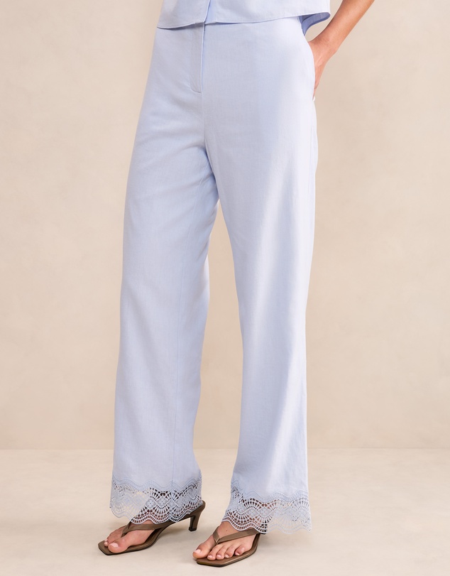 Forever New - Freya Lace Trim Linen Pants