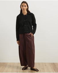 Atmos&Here - Aspen Knit Wrap Cardigan With Collar