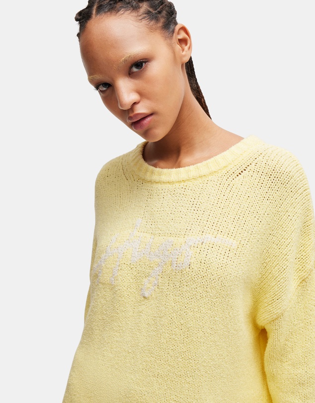 HUGO - Cotton Oversized Logo Sweater