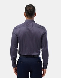 Brooksfield - Geo Floral Print Slim Fit Dress Shirt