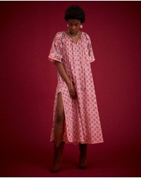 KINGA CSILLA - Kamala Block Print Primavera Maxi Dress