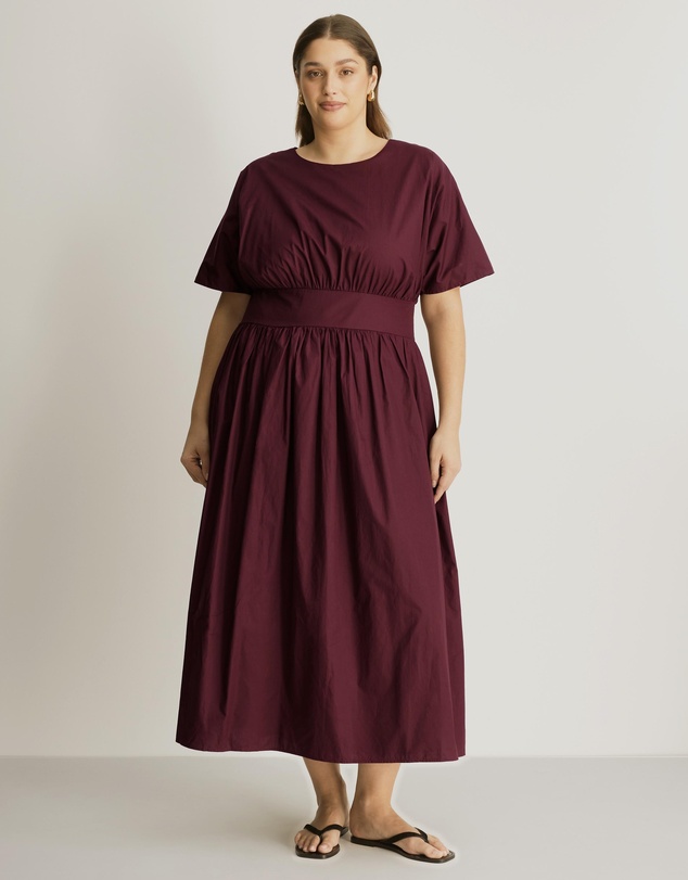 Atmos&Here Curvy - Nicky Cotton Poplin Midi Dress