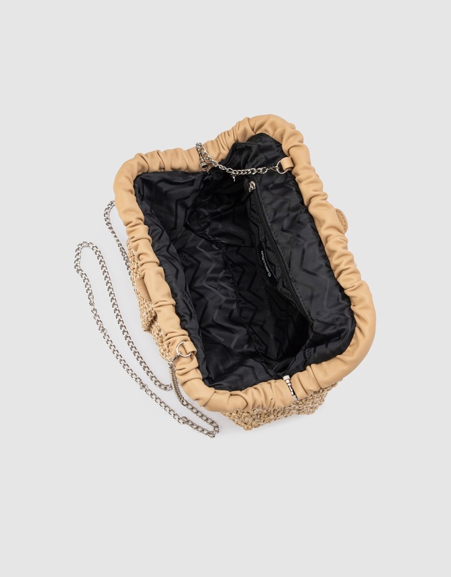Olga Berg - AMALIA Pleated Woven Clutch