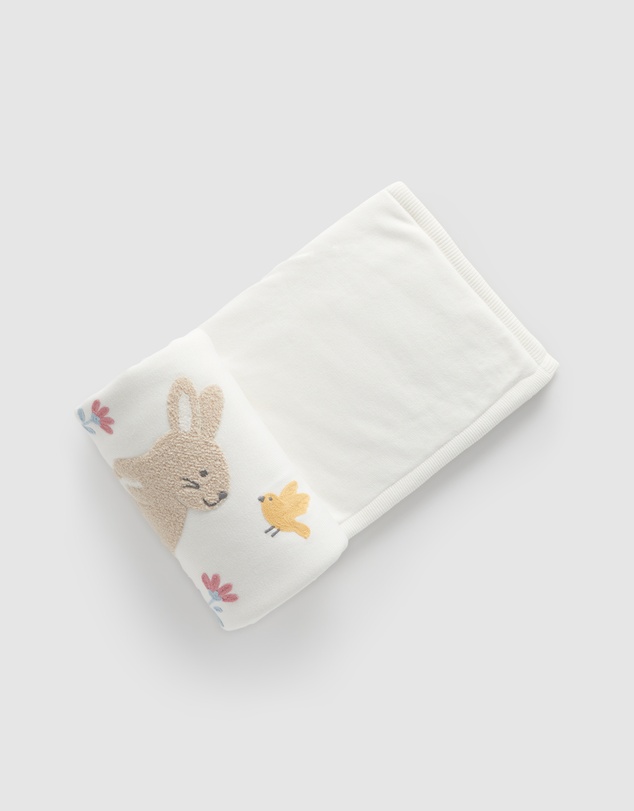 Purebaby - Embroidered Lined Blanket-Babies