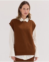 Cloth & Co. - The Crew Neck Vest Castagne