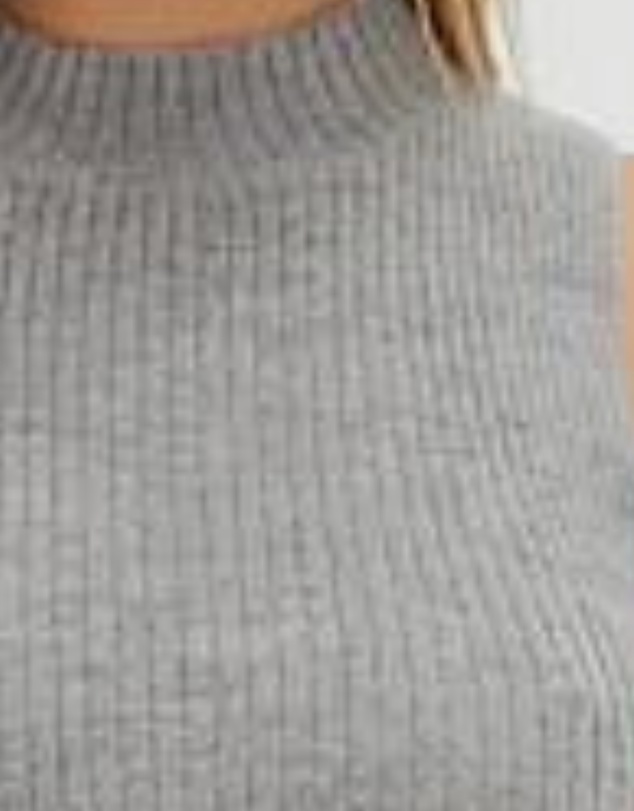 Style Addict - Mock Neck Tie Back Top - Grey