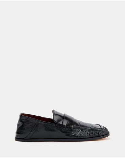 Black Oily Crinkle Leather