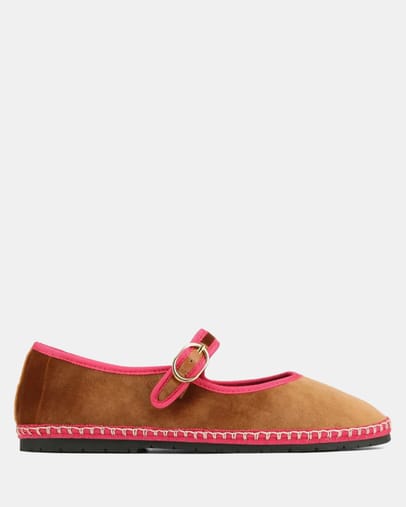 Tan/Pink Velvet