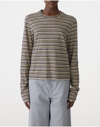 Bassike - Stripe Slim LS T-Shirt