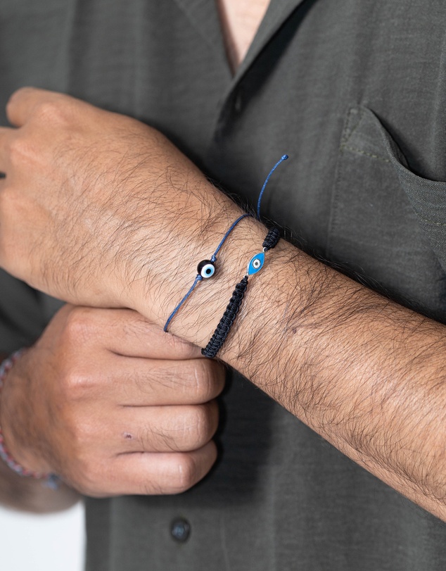 Kuzzoi - ICONIC EXCLUSIVE - Knotted Nylon Bracelet with Evil Eye