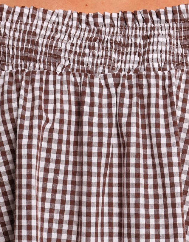 Petal & Pup - Kennedy Smock Mini Dress - Chocolate Gingham