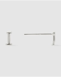Wanderlust + Co - Alphabet Bubble Silver Stud Earrings - Letter I