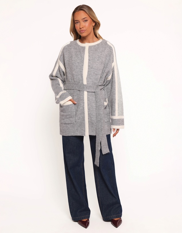 Petal & Pup - Maloney Tie Front Coatigan - Grey