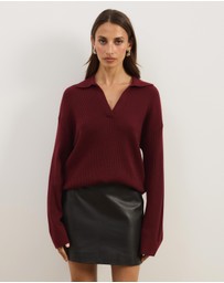 Atmos&Here - Eden Rib Collar Knit