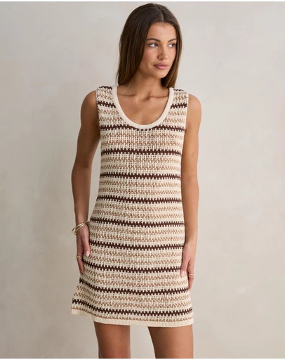 Rhythm - Tami Stripe Knit Mini Dress - ICONIC EXCLUSIVE