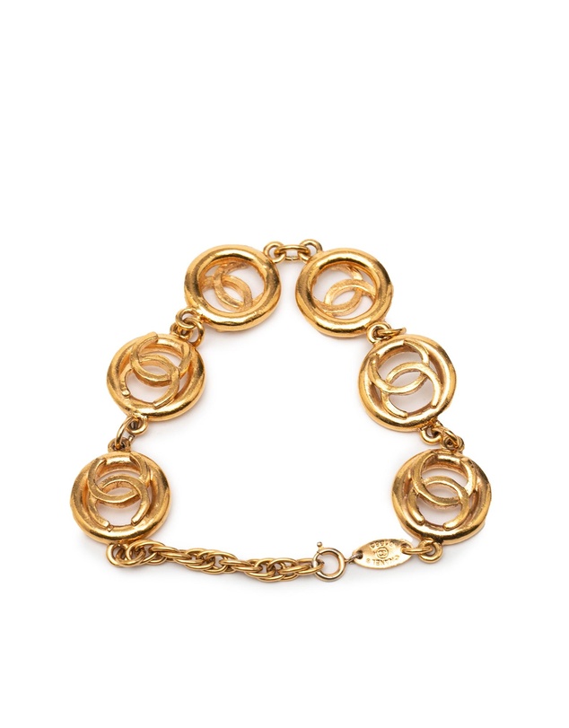 Pre-Loved by Azura Reborn - Pre-Loved CC Gold Plated Openwork Circle Charms Link Bracelet