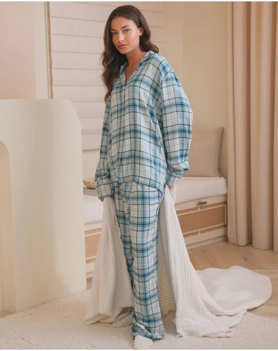 Papinelle - Comfy Plaid Full Length PJ