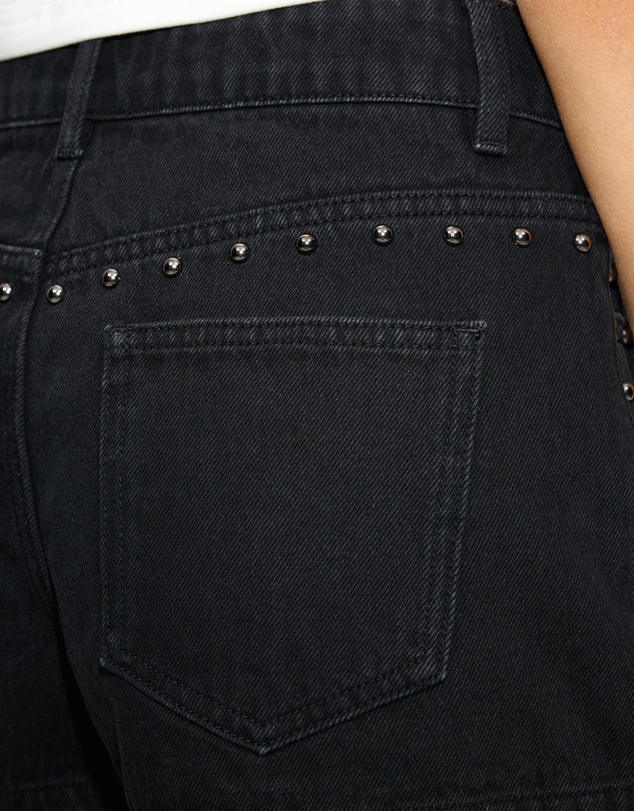 Dazie - Malmo Low Rise Studded Denim Shorts