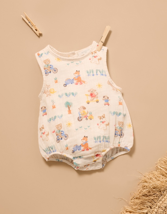 Purebaby - Crinkle Bodysuit-Kids-Babies