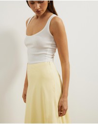 Atmos&Here - Celina Linen Blend Midi Skirt