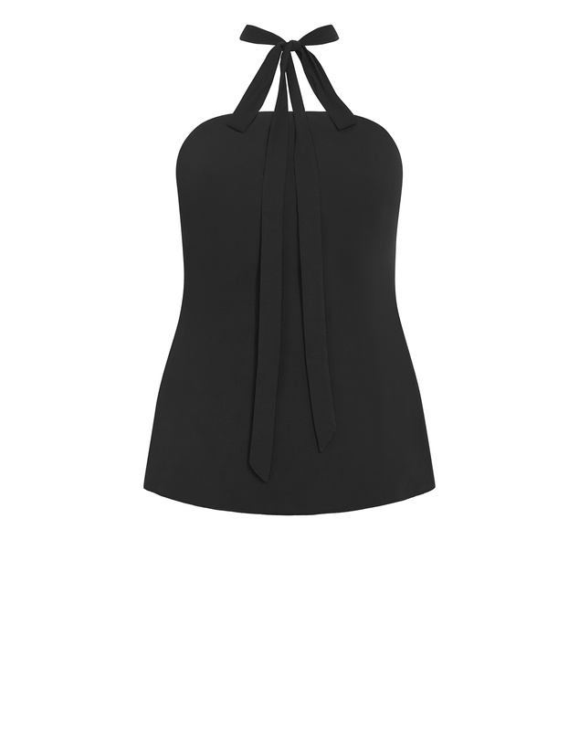 City Chic - Soiree Neck Tie Detail Top