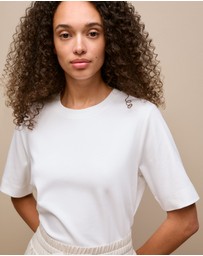 Trenery - Modal Cotton Boxy Crew T-shirt in White