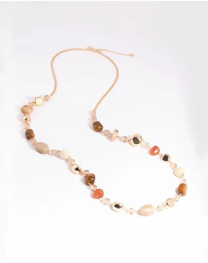 Lovisa - Gold Mixed Bead Long Necklace