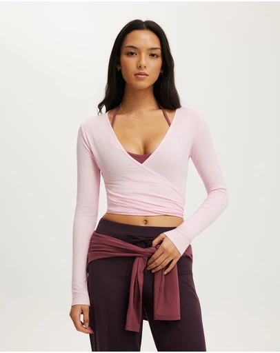 Cotton On Body Active - Active Rib Cross Front Long Sleeve