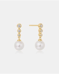 Ania Haie - Ania Haie Gold Tennis Beaded Stone Pearl Drop Stud Earrings