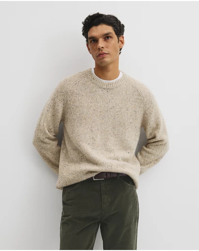 Country Road - Merino Nep Wool Blend Crew Neck Knit