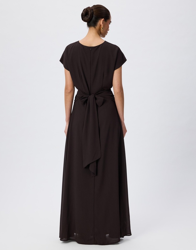 Tussah - Calliope Boat Neck Ruched Detail Maxi Dress
