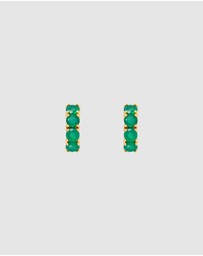FAIRLEY - Green Agate Midi Hoops