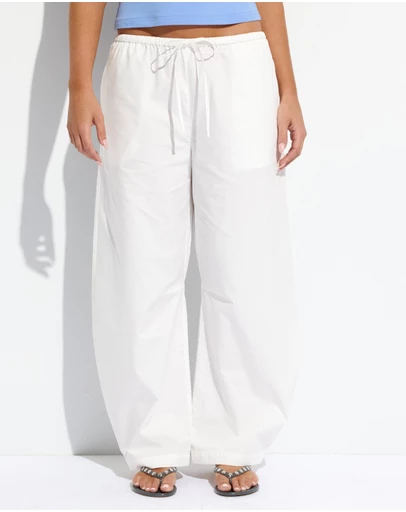 Dazie - Raina Cotton Poplin Relaxed Barrel Leg Pants