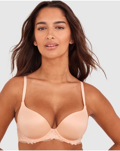 Bras N Things - Body Bliss Lace Lightly Lined Bra - Light Coral