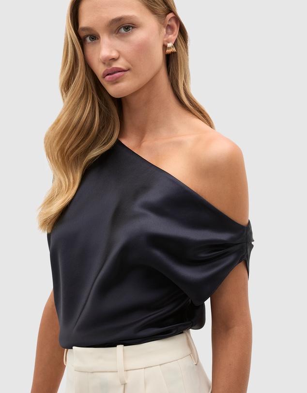 Seed Heritage - Satin Drape Shoulder Top