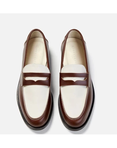 Duke + Dexter - Wilde Chestnut + White Penny Loafer - Men's
