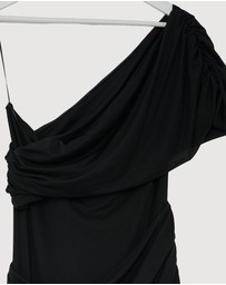 Revibe - Repaired CHANCERY Margot One Shoulder Drape Maxi Dress - AU 16