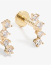 Lovisa - Gold Plated Surgical Steel Cubic Zirconia Flat Back Studs 2-Pack