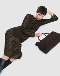 M.N.G - Satin Animal-Print Dress