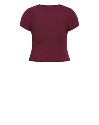 City Chic - Plus size Karla Short Sleeve Tee - dark cherry