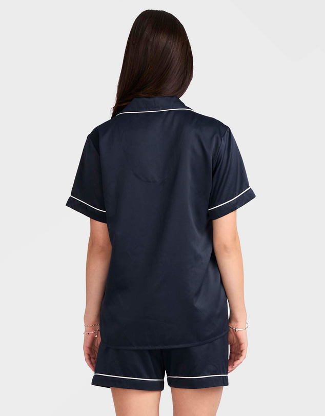 Mitch Dowd - Mitchdowd Navy Satin Pyjama Set