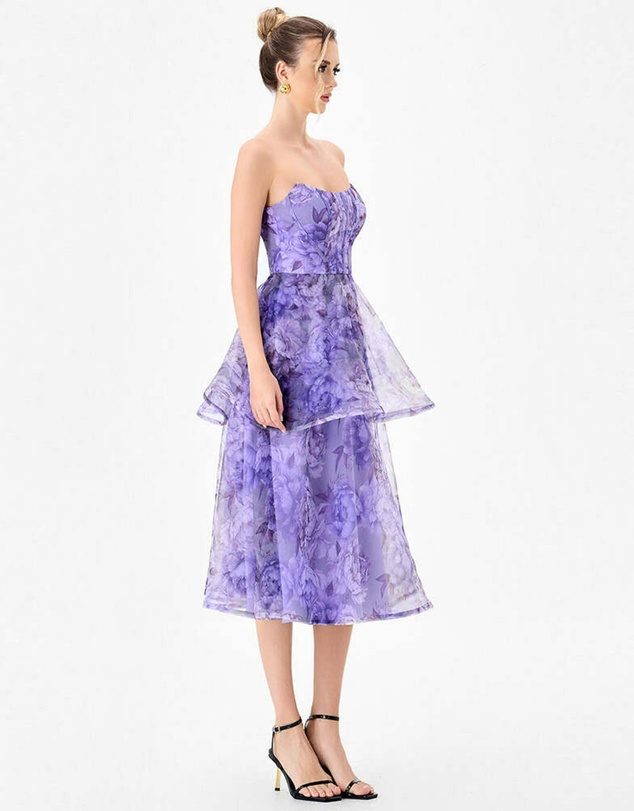 Bariano - Harlux Tiered Strapless Midi