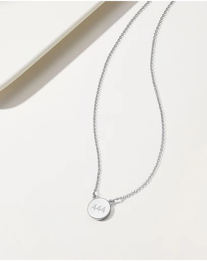 Mestige - Angel Number Necklace 444 - Silver Plated