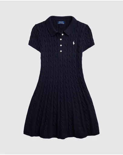 Polo Ralph Lauren - Cable-Knit Cotton Polo Sweater Dress - Teens - The Iconic Exclusive