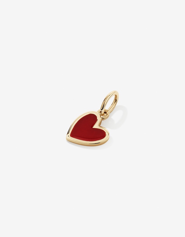 Michael Hill - Red Enamel Heart Pendant in 10kt Yellow Gold