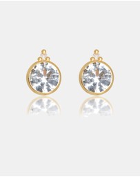 Georgini - Natural Topaz And Two Natural Diamond April Gold Earrings