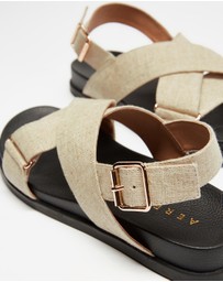 AERE - Linen Crossover Sandals